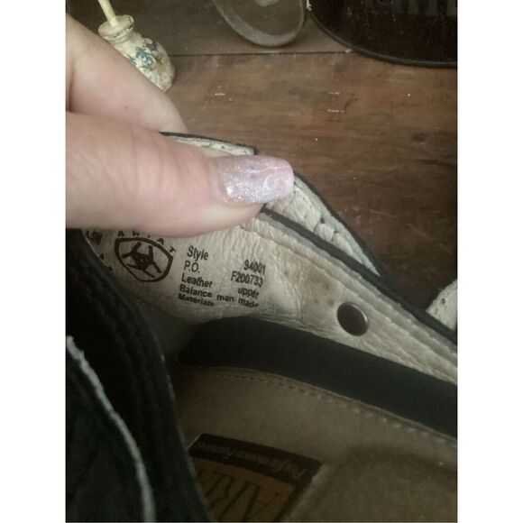 ARIAT Santa Cruz Slingback Mules Clogs Sz 7B Black Leather - Picture 7 of 9